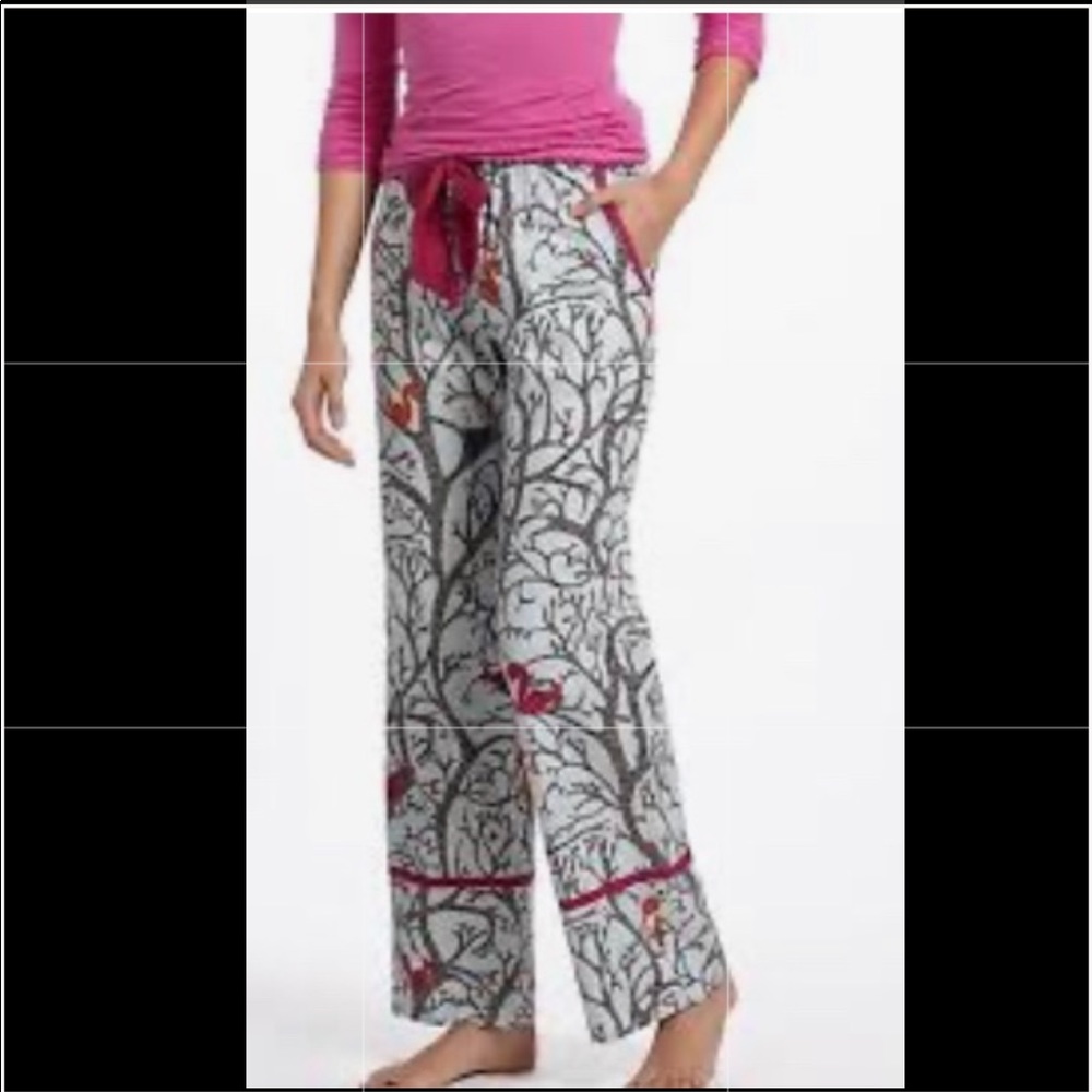 Anthropologie Lilly XS Squirrel Flannel Pjs